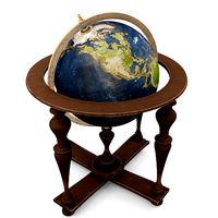 Antique Globe cartoon low poly
