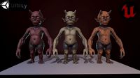 Low poly Model of the character Gremlin