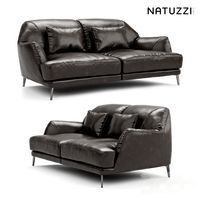 NATUZZI Don Giovanni (dark leather sofa)