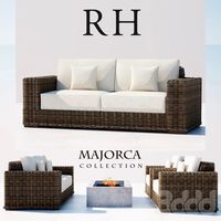 RH RATTAN SOFA SET
