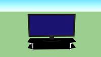 GLASS TV STAND WITH SONY TV