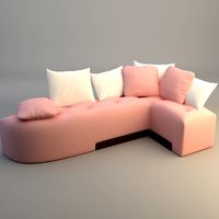 Pink Corner Sofa3d model