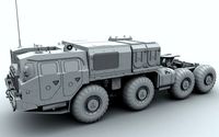 MAZ-7410 Uragan trailer&T-90S;3d model
