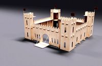 Toy medieval castle constructor made of plywood