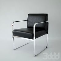 Baxton Studio Meg Black Leather Chair