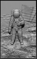 3d STL model for CNC moonlight astronaut