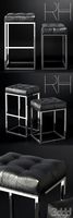 RH/ REESE TUFTED LEATHER STOOL