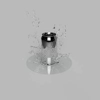 Metal can with water splash