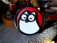 Simon's cat Keychain Red Background by NiX_XiN