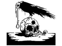 Raven Skull stencil by Longquang