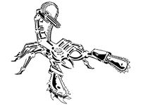 Robot Scorpion stencil by Longquang