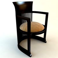Frank Lloyd Wright Barrel Chair3d model