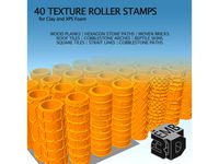 40 CLAY AND XPS FOAM TEXTURE ROLLER STAMP (Trial) by ericmboyd
