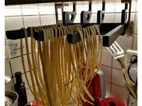 Pasta drying rack on paper towel dispenser by J-M_D