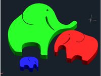 decorative elephant family by ezers