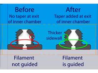 Tweaked Bowden tap - Remix of Filament Enclosure Tap (1.75mm) by dottom22 by DougJoseph