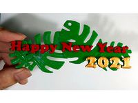 Happy New Year 2021 3D Card Ornament by ksdj55