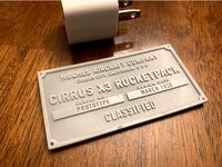 Cirrus X3 Data Plate by ValorReplicas