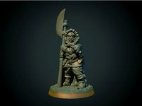 Guard with halberd 28mm (supportless, FDM friendly) by BriteMinis
