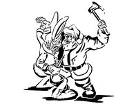 Santa vs. Easterbunny stencil by Longquang