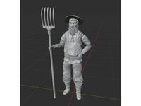 D6D Townfolk miniature farmer v1 by Merlins_Magic_Workshop