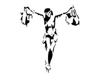 Banksy Jesus stencil by Longquang