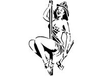 Fire Woman stencil by Longquang