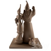 figurine of Santa Claus and snow maiden