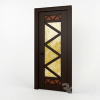 door with stained glass