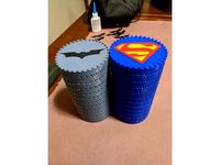 Batman Superman Stackable Checkers by Intrepidd11