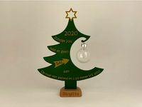 Christmas tree with ball and Dutch text by Satellietje