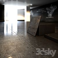 Ceramic tiles with imitation under the metal bolting
