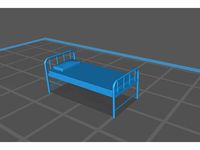 Simple Hospital Bed 1:100 Scale (1/8" = 1'-0") by kiadote12