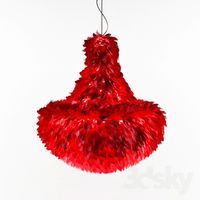 Chandelier made of feathers