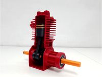 Fully 3D Printable 2 Stroke Engine Model  by Retsetman