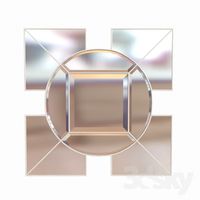 Global Views Arabesque Square Mirror White