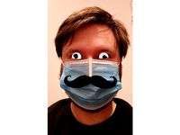 Funny face mask mustache by watashi
