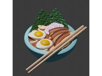 Bowl of Ramen scaled for 28mm tabletop terrain (plain version & naruto version) by hou2zi0