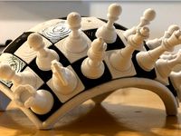 Non-Euclidean Chess Board (Sphere) by DaveMakesStuff