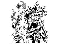 Yugi and Kaiba stencil by Longquang