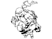 TMNT Michelangelo stencil by Longquang