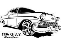 1956 Chevy stencil by Longquang