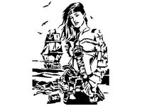 Pirate Girl stencil 2 by Longquang