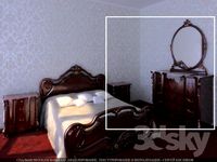Bedside cabinet with mirror Pistolesi kamod and Barocco