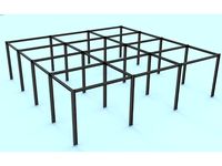 Steel Metal I-Beams by Modelsharing