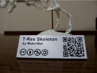 Attribution Plate of "T-Rex Skeleton by MakerBot" by asimomagic