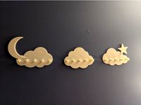 Cloud Moon Star Wall Hooks by Maltvat