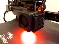 Ender 3 (Pro) - Fan Shroud with LED (40x40x20, silent) by emtrax