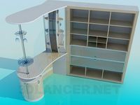3D Model Bar cabinet with a rack