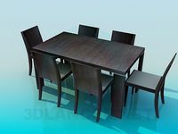 3D Model Table and chairs set